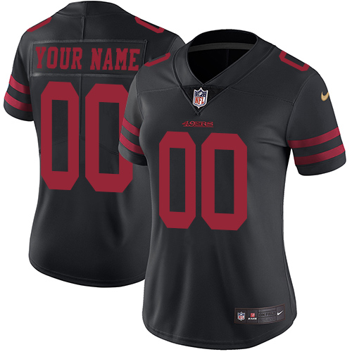 Women's San Francisco 49ers Customized Black Vapor Untouchable Limited Stitched NFL Game Jersey